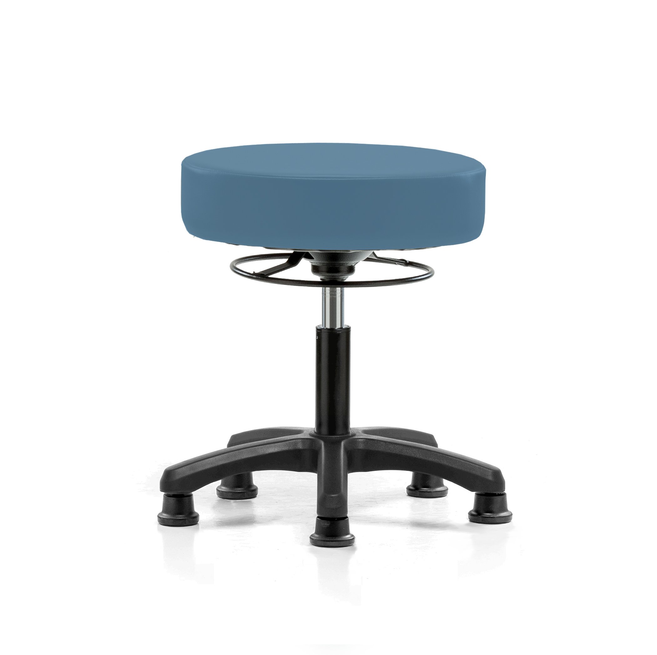 Perch Lab Stool, Glides, 18-23", Colonial Blue Vinyl