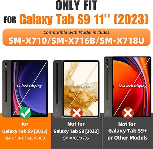 Miniatura 2 de SEYMAC stock Samsung Galaxy Tab S9 FE S9 S8 S7 - Funda de malla de cuerpo completo con protector de pantalla correa de mano giratoria de 360soporte