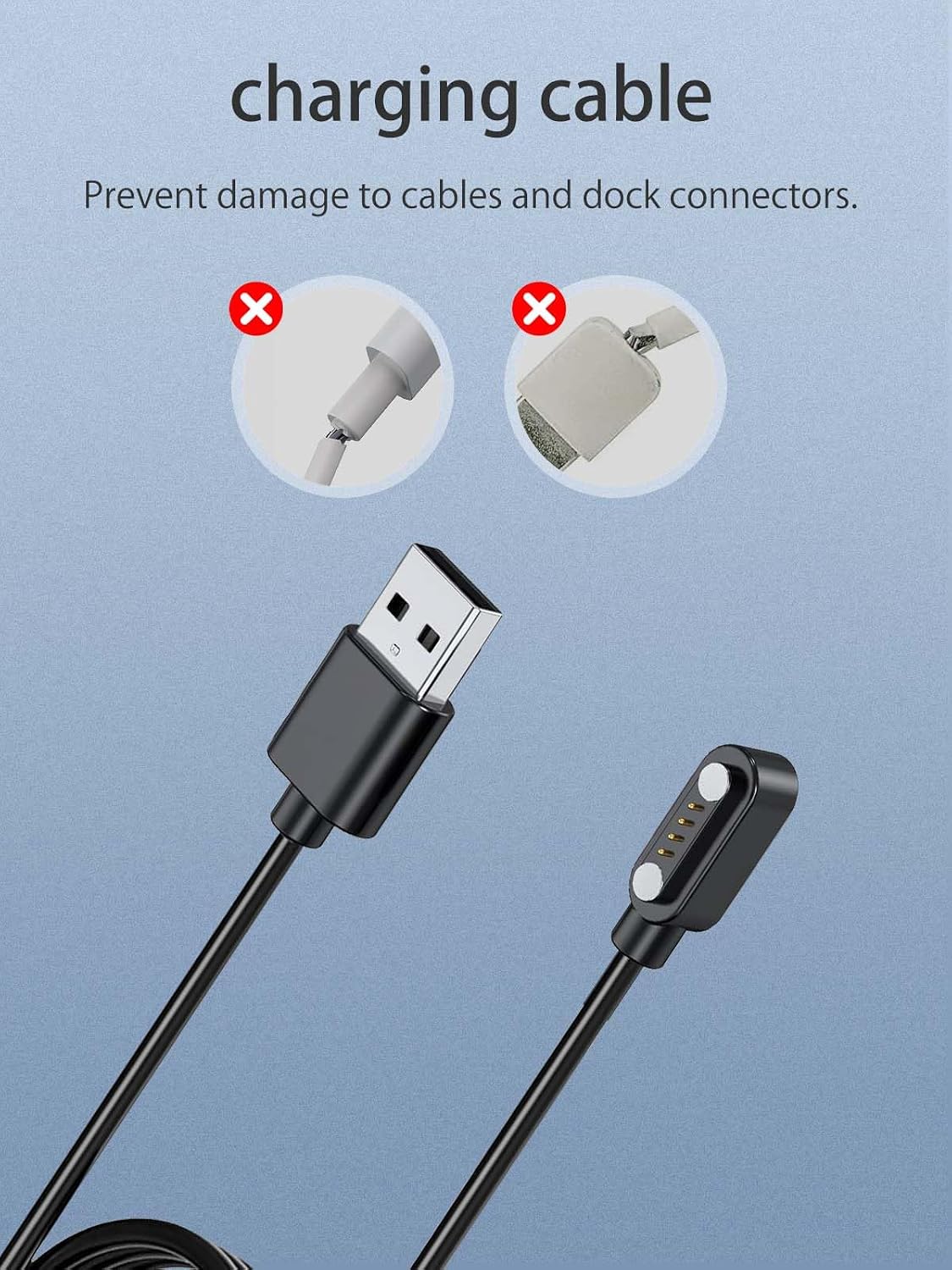 NOUKAJU Charger for VLOP VP01 Bone Conduction Headphones, Magnetic USB Charging Cable 1.96ft/60cm,Charger Cable Replacement for VLOP VP01 Headphones(Black) image 4