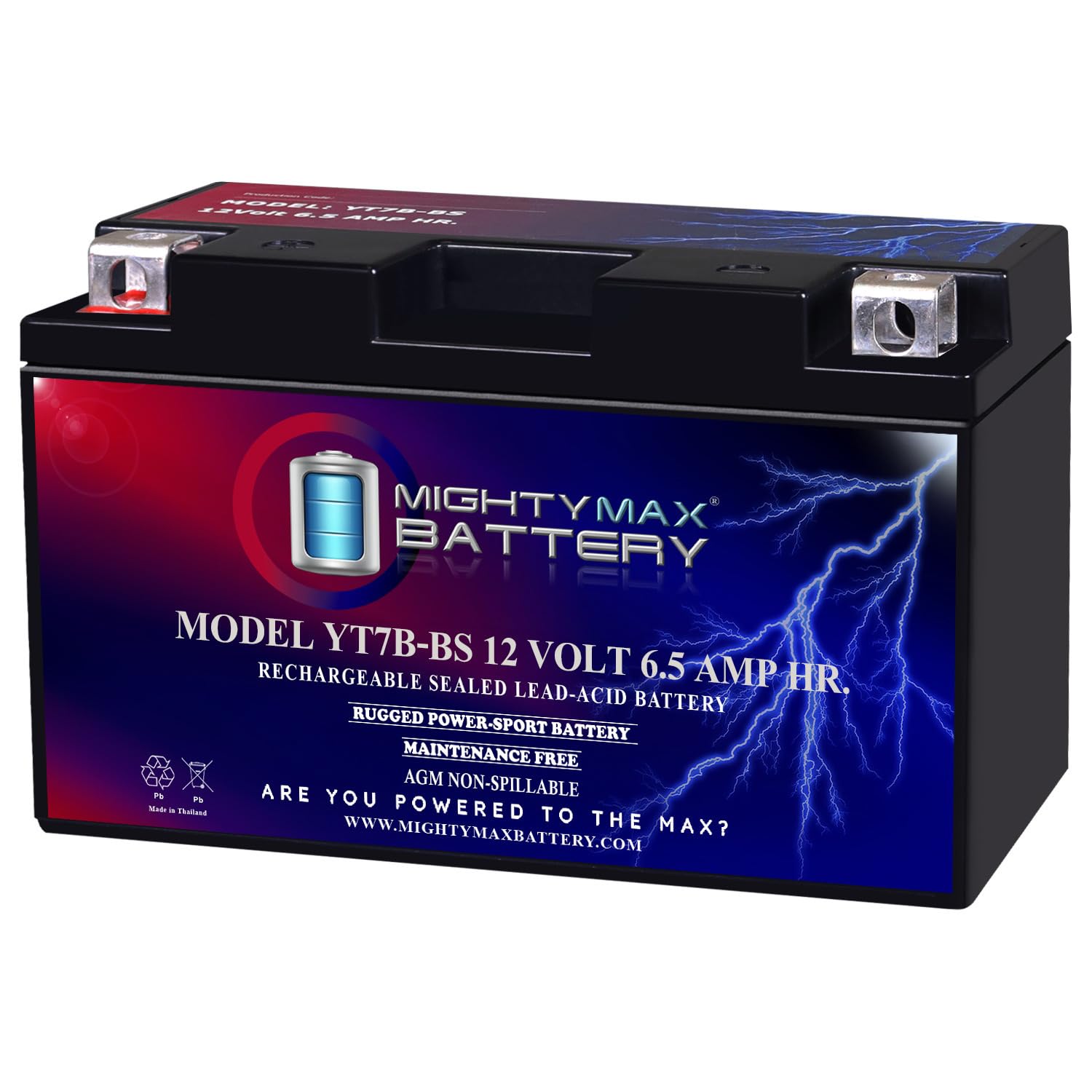 Mighty Max Battery YT7B-BS 12V 6.5AH Replacement Battery for Yamaha YFZ 450 B 2012