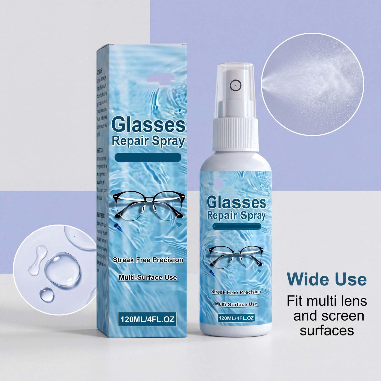 Spray de réparation des rayures pour lunettes, dissolvant de rayures pour lentilles de lunettes,liquide de restauration de nettoyage de lentilles,liquide de réparation de dissolvant de rayures (5pcs)