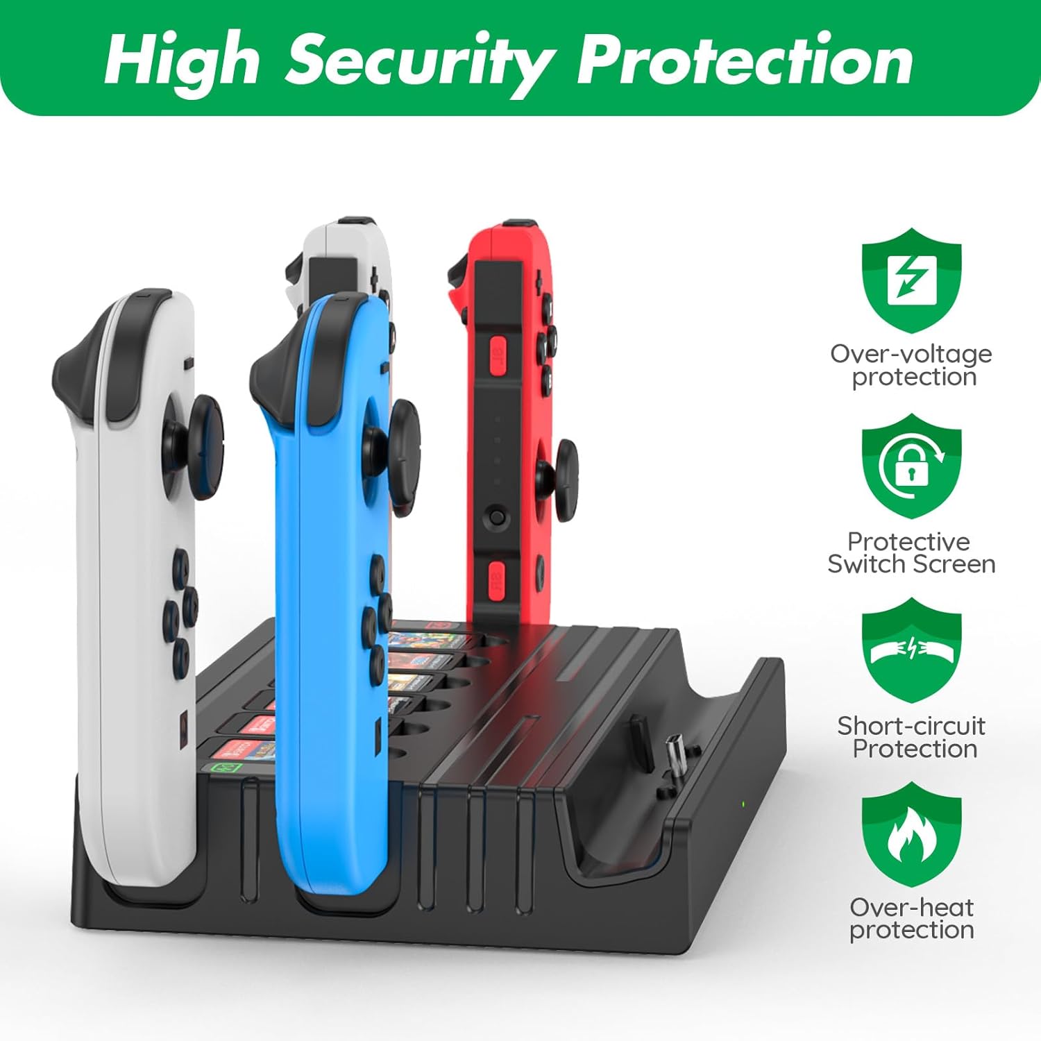 TV Docking Station with Joycon Charging for Switch,Storable 6 Game Cards/6 TF Cards,Switch Docking Station Support 4K HDMI Adapter Output with HDMI Cable and 15V/2.6A USB-C Charger - Image 7