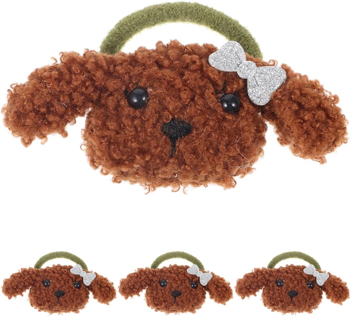 YARNOW Dog Hair Ties 4 Pack Pet Hairbands for Small Dogs Puppy Hair Accessories Pet Headdress Ornaments for Party Lightweight 1.57 X 1.57 X 1.57 in
