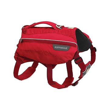 Ruffwear Singletrak Hydration Pack for Dogs, Red Currant, Medium
