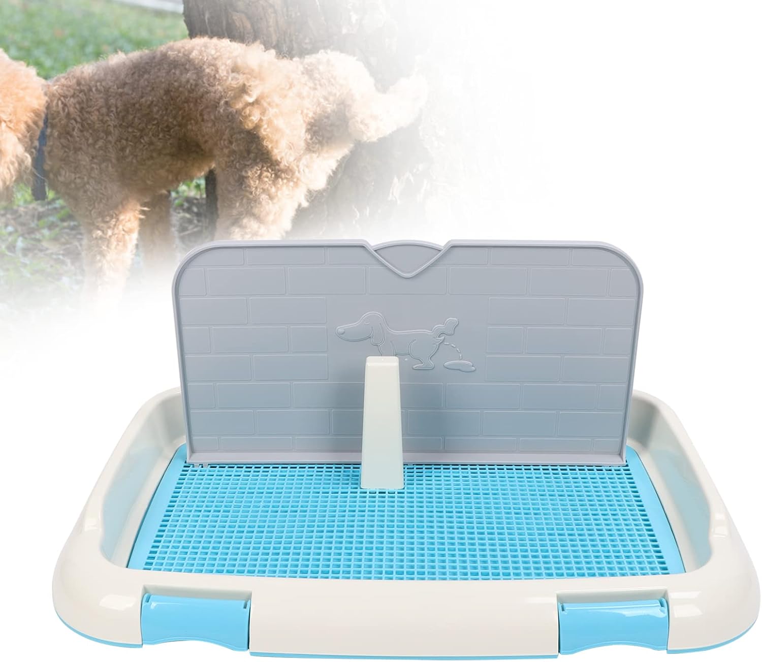 HEEPDD Dog Training Toilet, Potty Tray with Collection Feature, 66 X 46.5 Cm for Puppies and Small Dogs Dog Training Toilet, Plastic Indoor Nan Supplies (Blue)