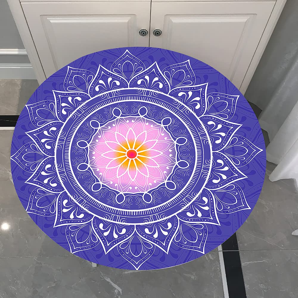 Hixingo Nappe Ronde Lavable, Nappe De Table Avec Bord Élastique 3D