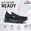 ASIAN Men Wind PRO-08 Casual Wear and Walking Shoes Without Laces for Men & Boys with Upper Mesh Fabric Lightweight, Comfortable, Breathable, and Perfect for Walking and Daily Use Black,UK 8 gallery image