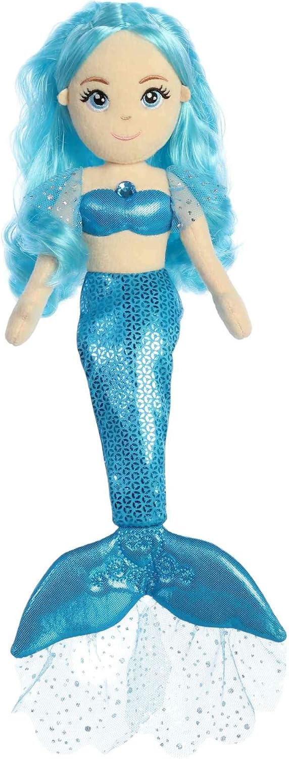 Aurora® Enchanting Sea Sparkles™ Tutu Sparkles™ Jasmine Stuffed Doll - Imaginative Play with Magical Companions - Perfect for Kid's Birthdays and Celebrations - Pink 18 Inches