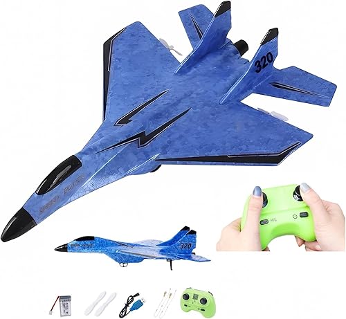 Avión inalámbrico de juguete con luces, recargable por USB SU-35 RC planeador de avión de control remoto, espuma resistente a caídas al aire libre,