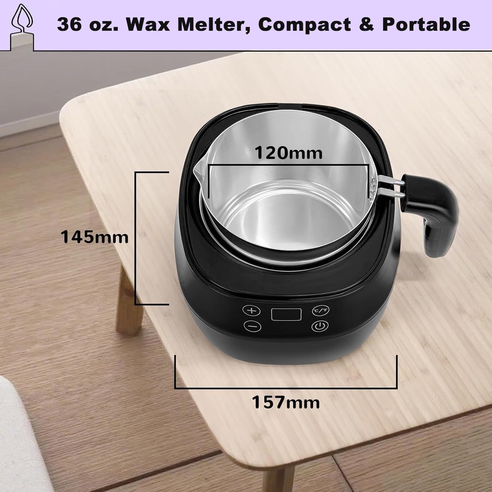 1l Pentola Elettrica Per La Creazione Di Candele Di Cera Con Display Digitale Della Temperatura, Kit Per La Creazione Di Candele Con Fonditore Di Cera In Alluminio, Per Candele Profumate Fai Da