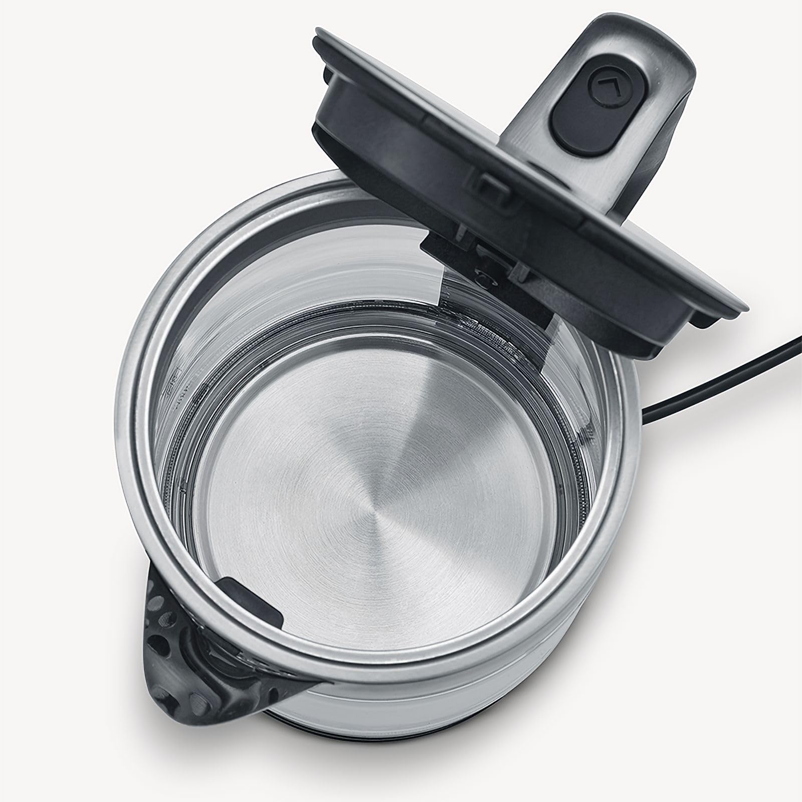 SEVERIN WK 3420 Bollitore per acqua 2200 W in vetro e acciaio inossidabile, Teiera elettrica con capacità massima di 1,7 litri, Bollitore acqua elettrico con filtro estraibile