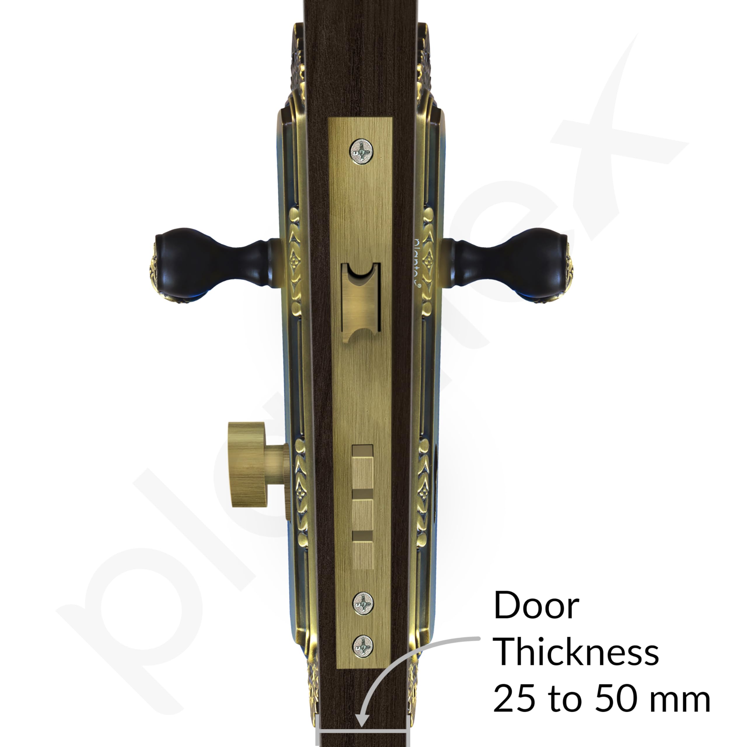 Plantex Heavy-Duty Door Lock Set - Main Door Lock Handle Set/ 6-Lever Lock Mechanism with 3 Years of Warranty/Mortise Lock with 3 Keys, Brass Lock Body & Cylinder(596 - Brass Antique) — Amazon image 5