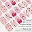 DUKASOU Semi Cured Gel Nail Strips, Pink Heart | 28 pcs Gel Nail Strips Work with Any UV Lamp, Salon Quality UV Nails Stickers, Easy to Apply for Home Nails DIY
