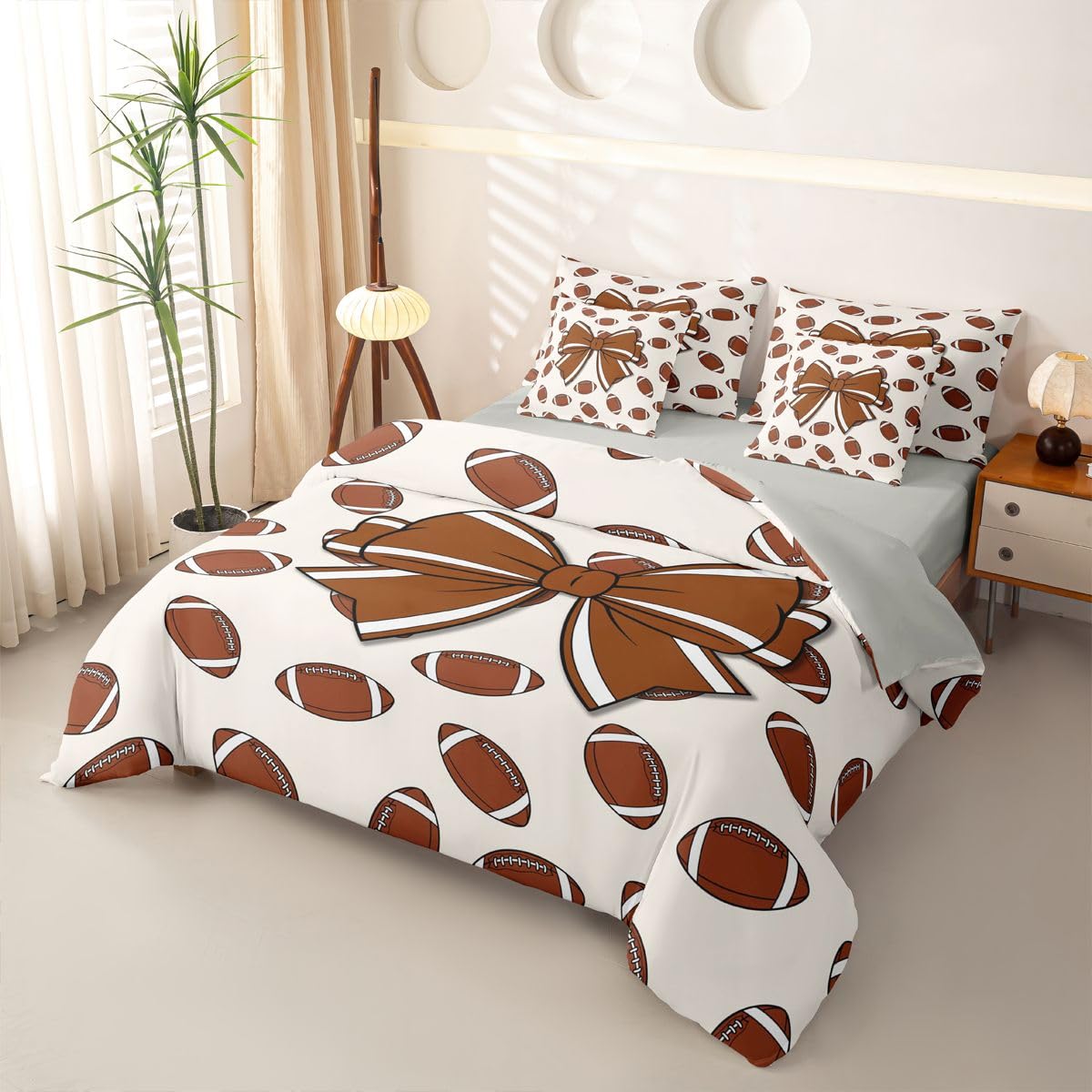 Homewish Schleifen-Football Fliege Bettwäsche 135x200 7-teilig