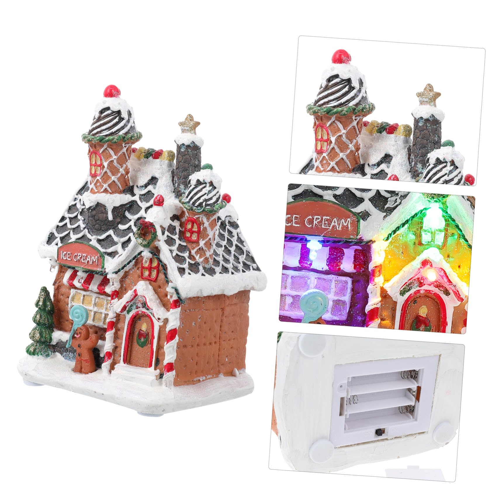 1pezzi Decorazioni Natalizie in Resina per Vetrine di Negozio e Decorazioni Luminose per Scrivania Design Caldo per Feste di Natale e Capodanno