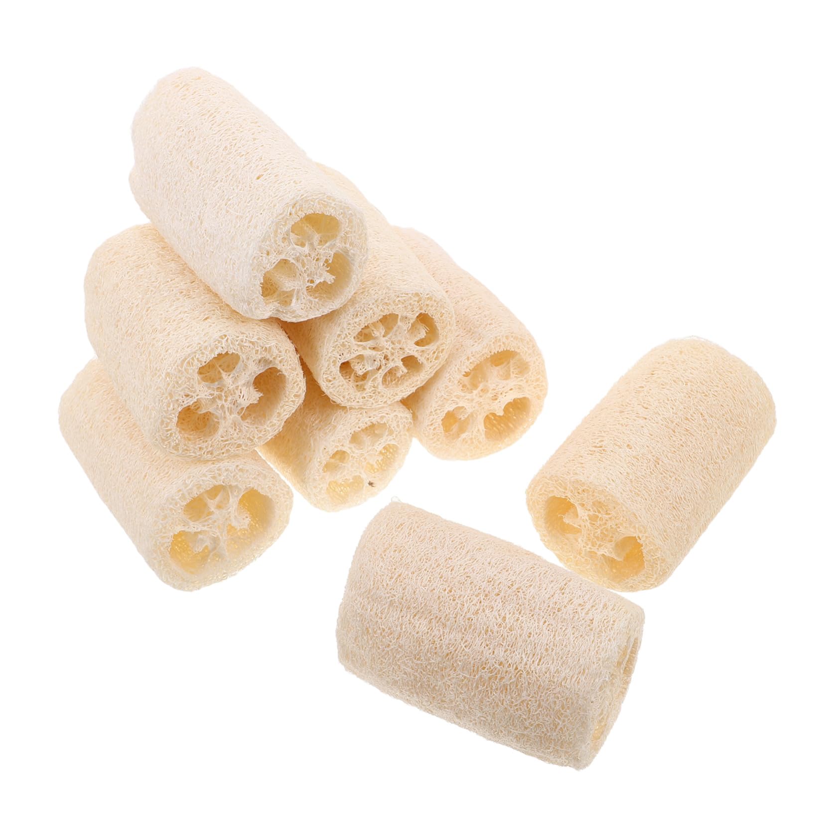 8 Piezas Esponjas Naturales de Loofah para Exfoliación Corporal y Limpieza de Cocina Esponja Orgánica Multiusos para Ducha y Fregado de Utensilios