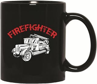 Firefighter Hilarious Vintage Humor Fire Gift for Firefighters Firecar Fans 11oz 15oz Black Coffee Mug