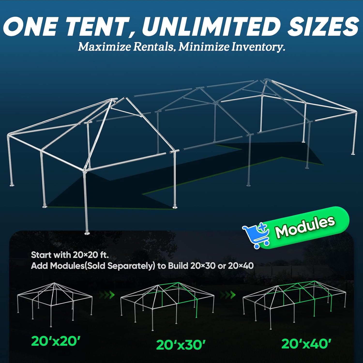 Quictent 20x30 Party Tent Heavy Duty West Coast Frame Tent Outdoor White Commercial Gazebo Rental Wedding Canopy (No Sides)