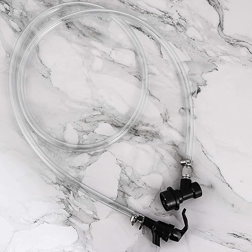 Miniatura 7 de FERRODAY Conjunto de línea de cerveza con cerradura de bola de 5 pies, línea líquida, grifo de pícnic, bloqueo de bola, grifo de desconexión rápida,