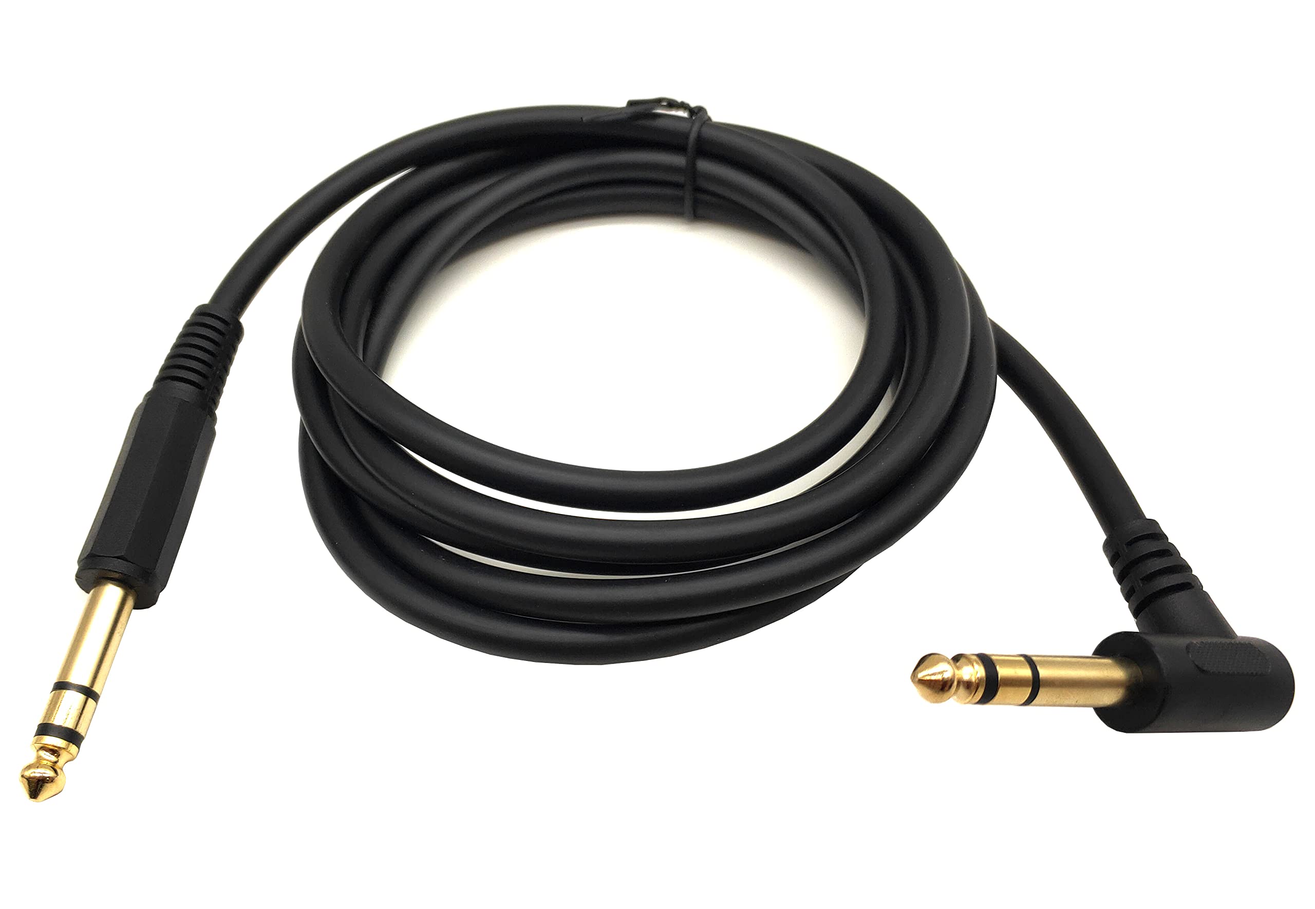 Gitarren-Instrumentenkabel, 1,8 m, 90 Grad Winkel, 6,35 mm TRS-Klinkenstecker auf 1/4 Zoll TRS-Stecker, Stereo-Lautsprecher-Audiokabel für E-Gitarre, Bassgitarre, elektrische und mehr (1,8 m)