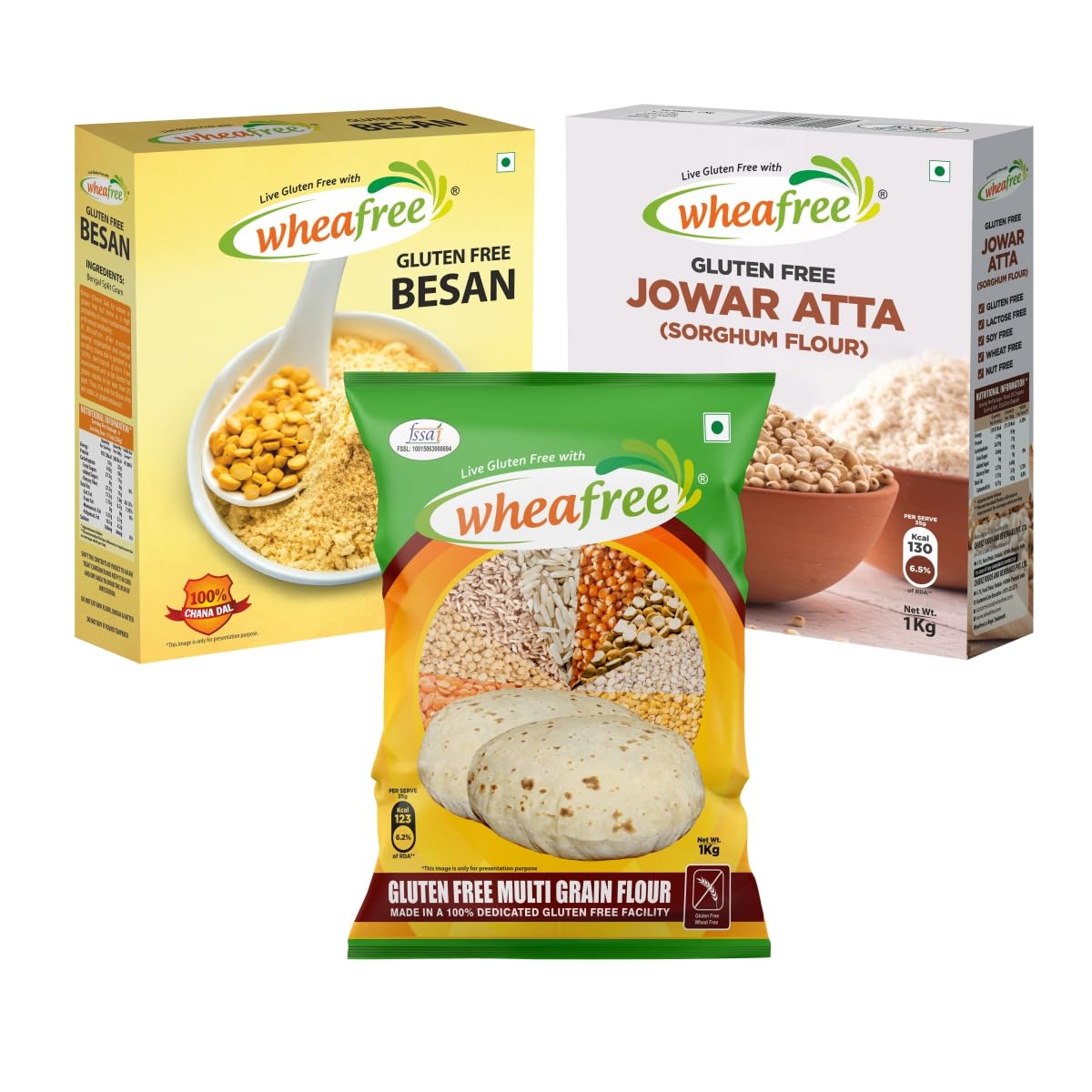 Wheafree Gluten Free Flour Jowar Atta (1Kg), Multigrain Gluten Free