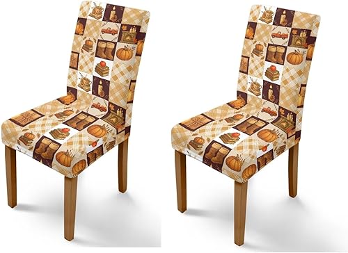 Miniatura 77 de Rnyleeg Fall Autumn Seat Covers for Dining Chairs Set of 4 Sunflower Themed Stretch Dining Chair Covers Soft Comfy Chair Slipcovers for Cocktail