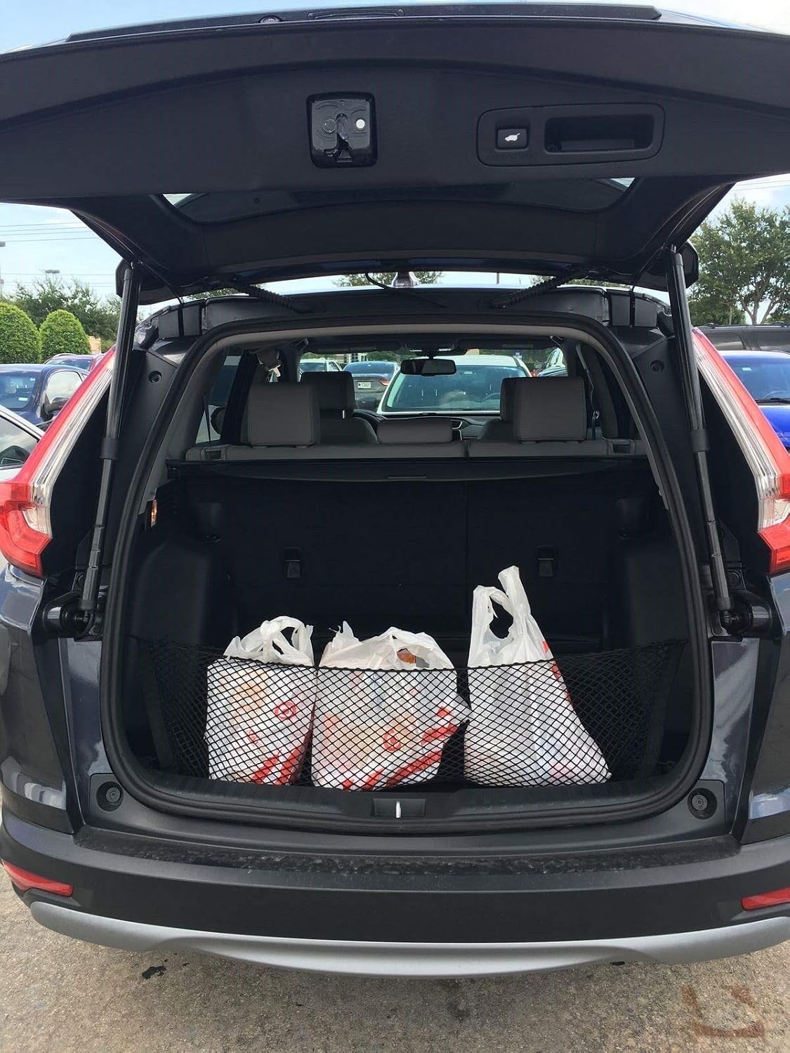 Envelope Style Automotive Elastic Trunk Cargo Net for Honda CR V 2017-2022- Premium Trunk Organizer and Storage - Luggage Net for Crossover - Car Organizer for Honda CR V 2017-2022
