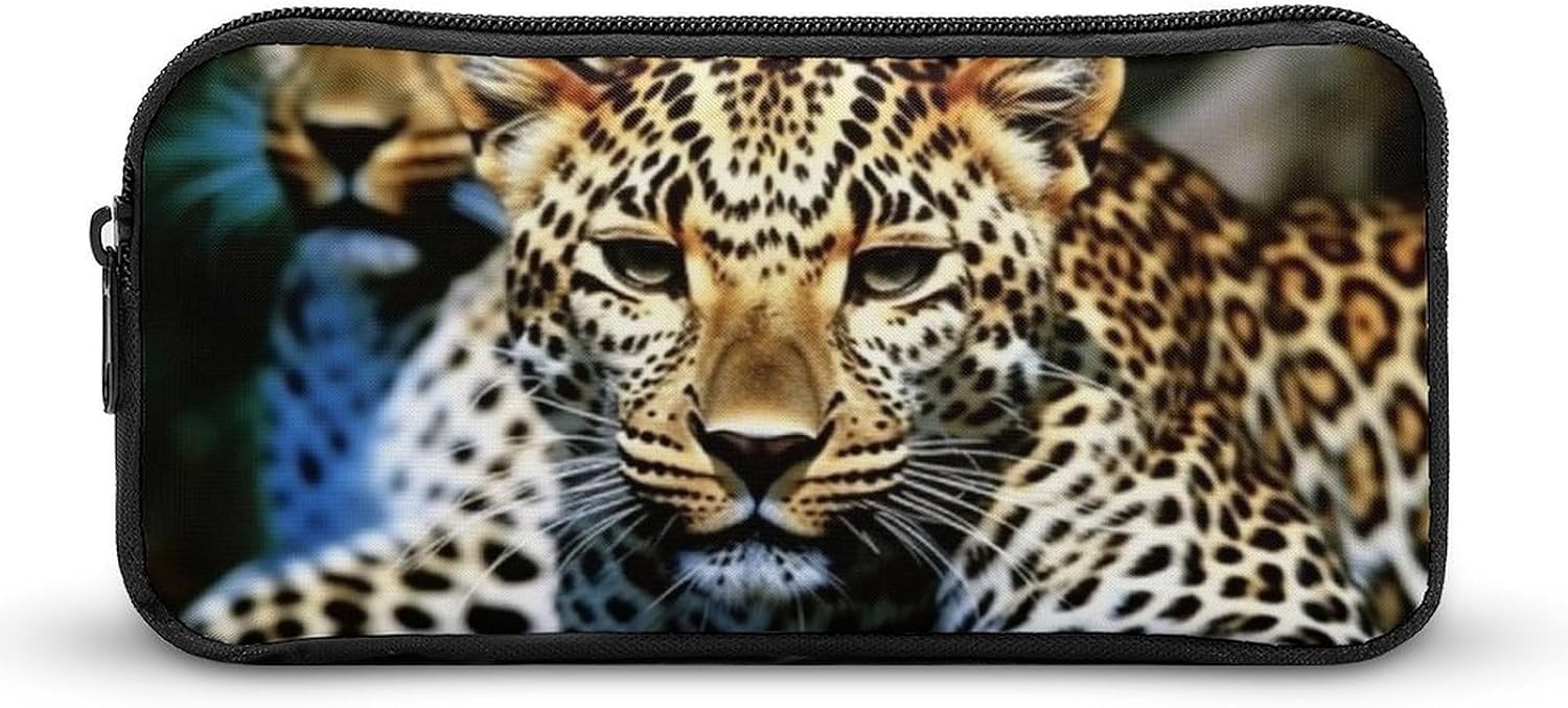 Leopard Large Pencil Case, Pencil Pouch with Zipper