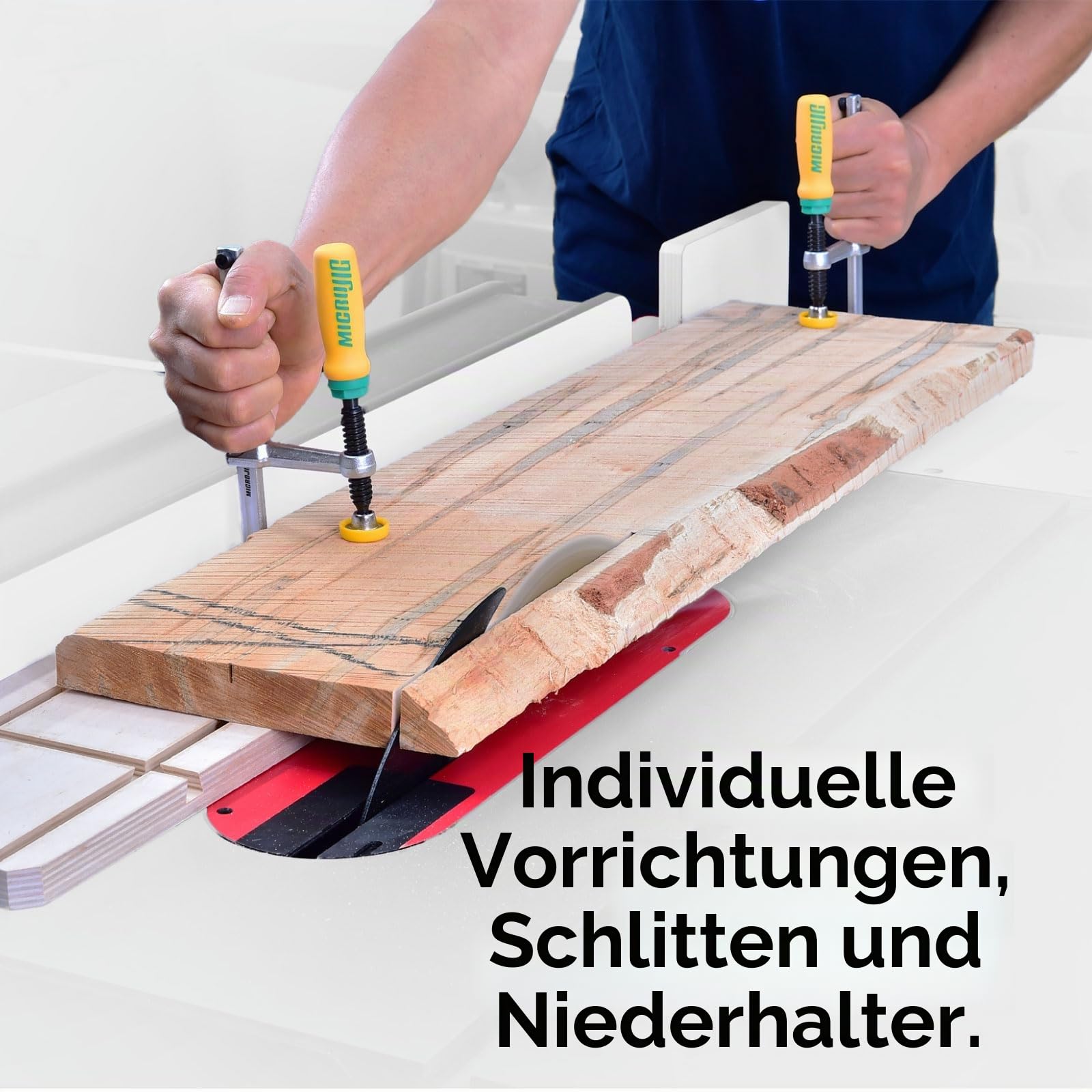 MicroJig MatchFit Dovetail Clamps – Zwingen für 14° Schwalbenschwanz-Nuten | Spannweite 130 mm, 269 kg Spannkraft, Werkbank-Zubehör