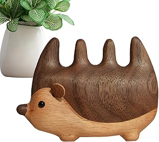 木製ヘアマッサージ櫛, 可愛い木製マッサージーツール, ハリネズミ型デザイン マッサージ櫛 ギフトプレゼント贈り物, 大人 女性 男性 家族 友人 の ケア 誕生日 クリスマス 室内 家庭用 贈り物