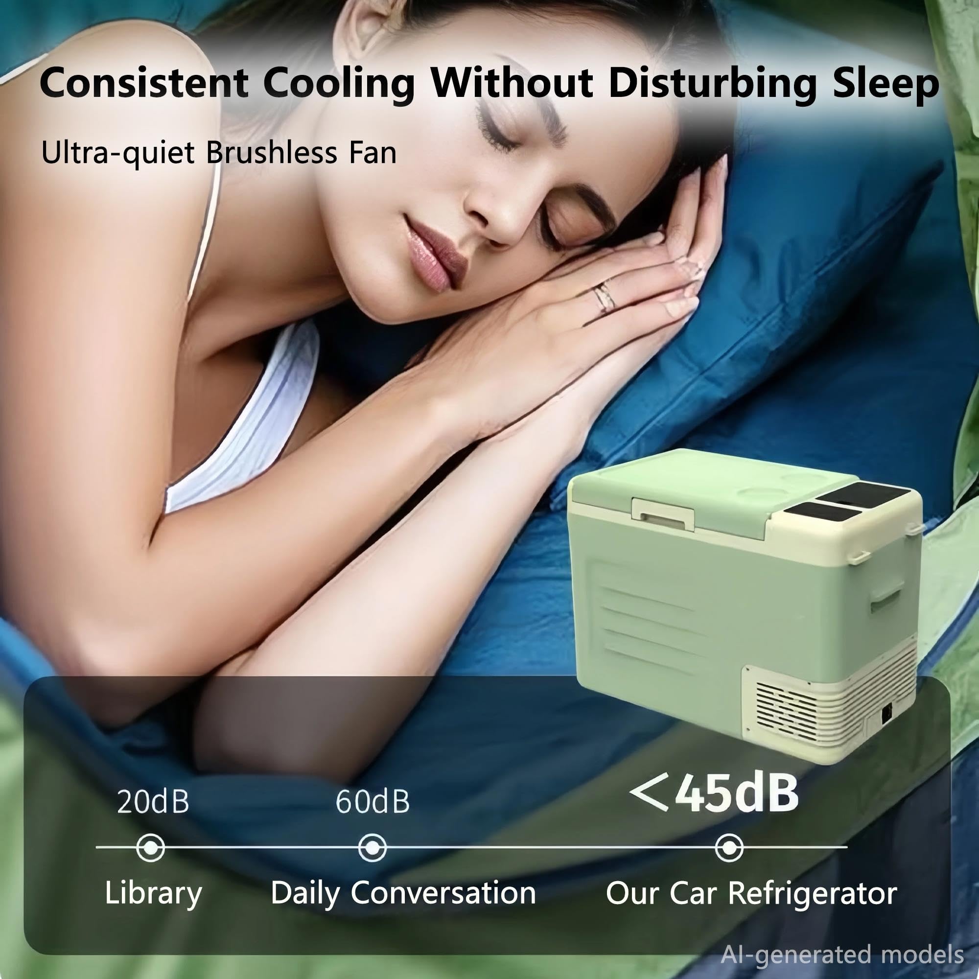 Frigorifero Portatile Auto, Compressore, Congelatore, Viaggi e Camping | Ventola Silenziosa 45dB, Struttura Antiurto e Protezione Batteria a 3 Livelli per Viaggi, Campeggio e Outdoor(28L)