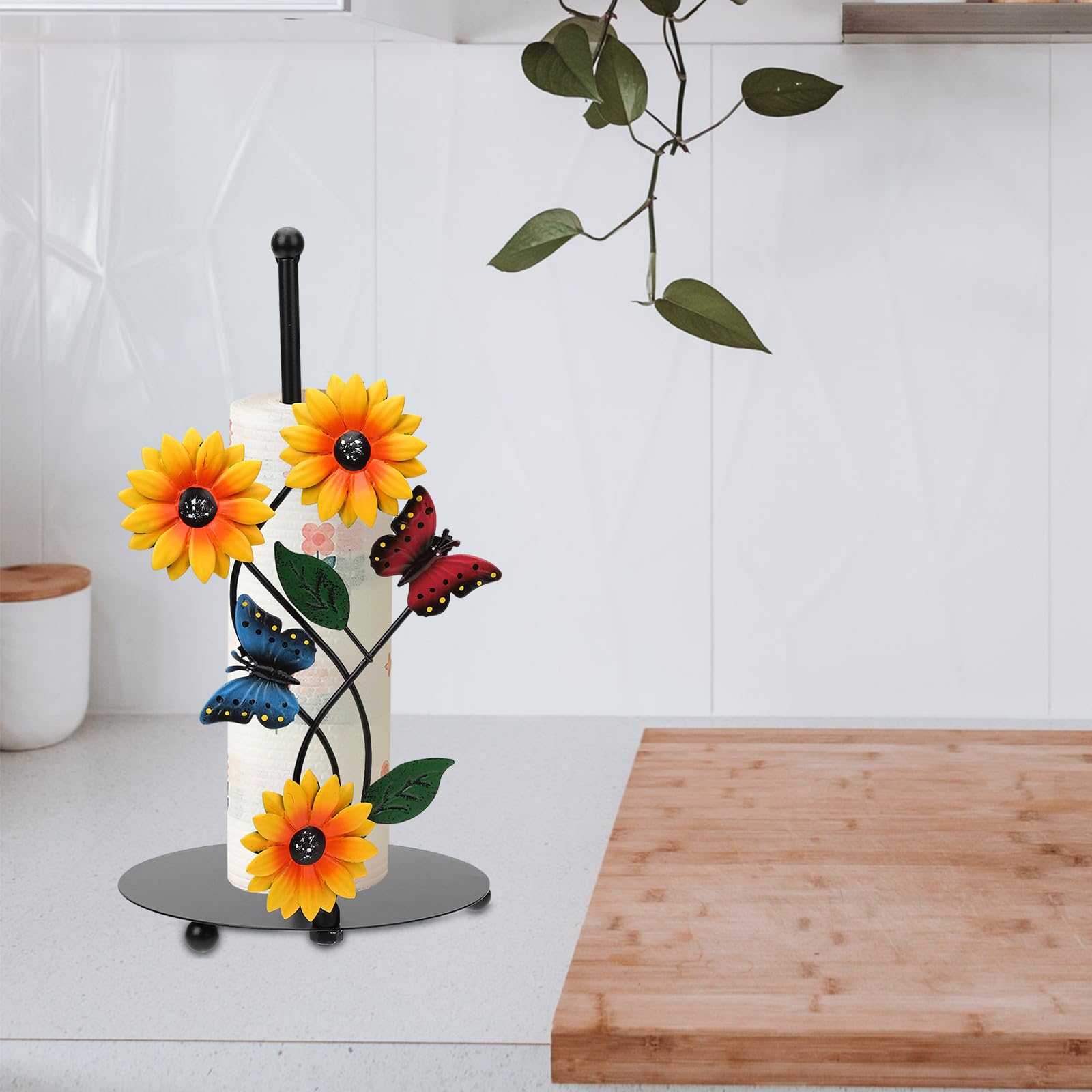 Asciugatutto Funzionale a Forma Carta in Metallo Girasole Porta Supporto Robusto Stabile Decorativo per Arredamento Casa Soggiorno Cucina