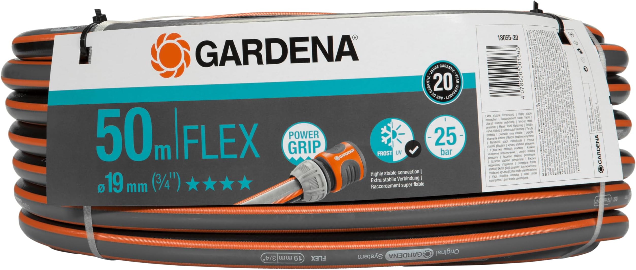 – comfort flex hoses 19 mm in diameter.
