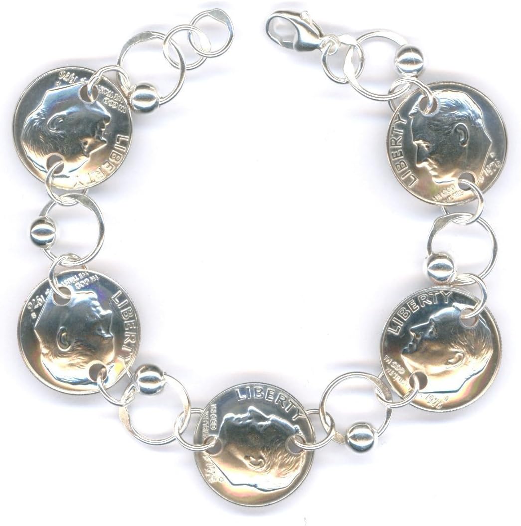 51st Birthday Gifts to Her. 1966 Dime Coin Beaded Silver Bracelet 51st Birthday Gift Jewelry 1966 51st Anniversary Gift Women