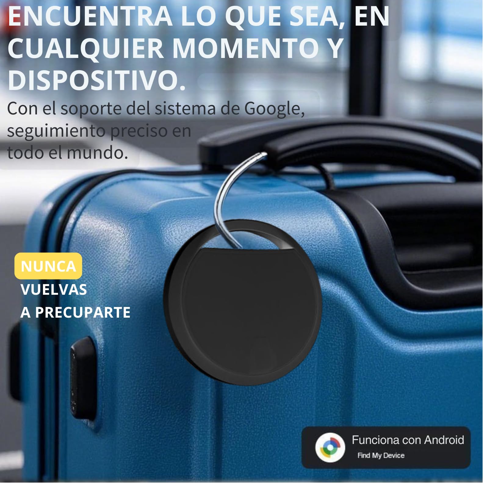 Localizador GPS Android. Autorizado por Google | Tracker Android (No Apple) | Smart Tag Google | Rastreador para Llaves, Niños, Personas Mayores, Perros, Coche, Moto | Finder Bluetooth | Pack 4 — view 5
