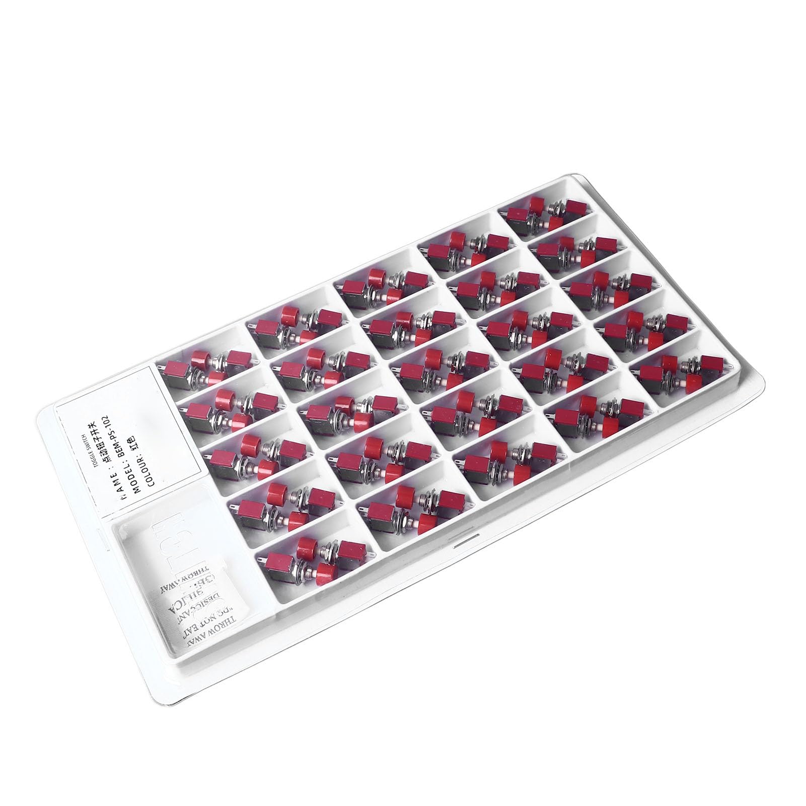 5X Pack Momentary 2 Pins Push Button Power Switch 3A 250V Squared Red Lot On Off