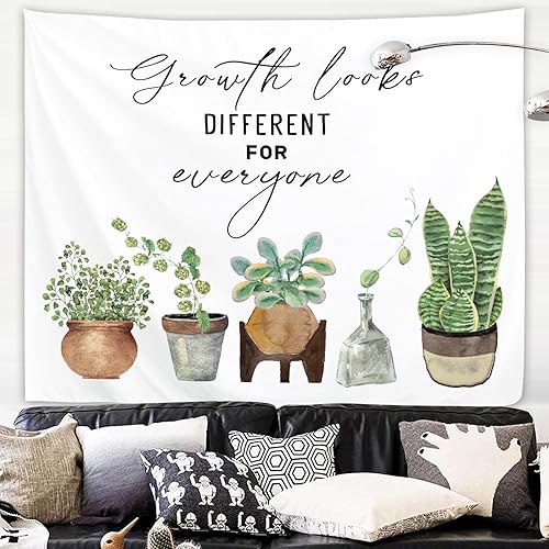 Miniatura 72 de Yookeb Tapiz negro de flores de Matisse de 59 pulgadas de ancho por 51 pulgadas de alto, para colgar en la pared, hojas abstractas, vintage, arte