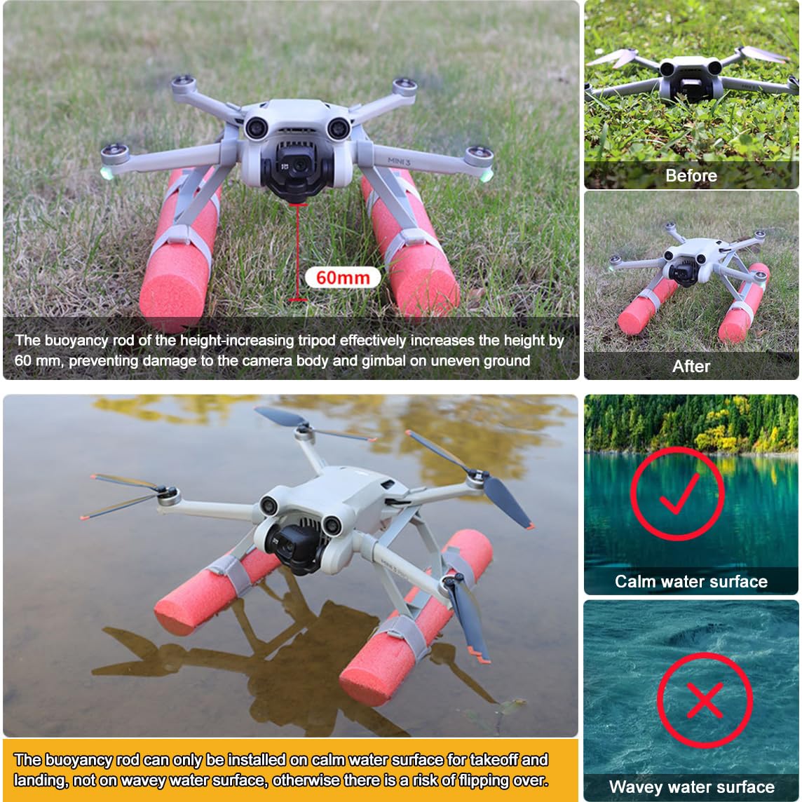 Wasserfahrwerk Für DJI Mini 3 Pro/4 Pro - Schwimmende Landehalterung