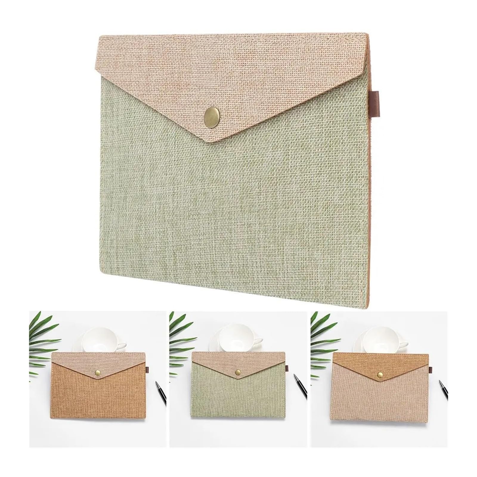 10pcs Stationery Portable Organizer Simple File Folder Document Bag Canvas Felt Briefcase Paper Holder Per Scrivania