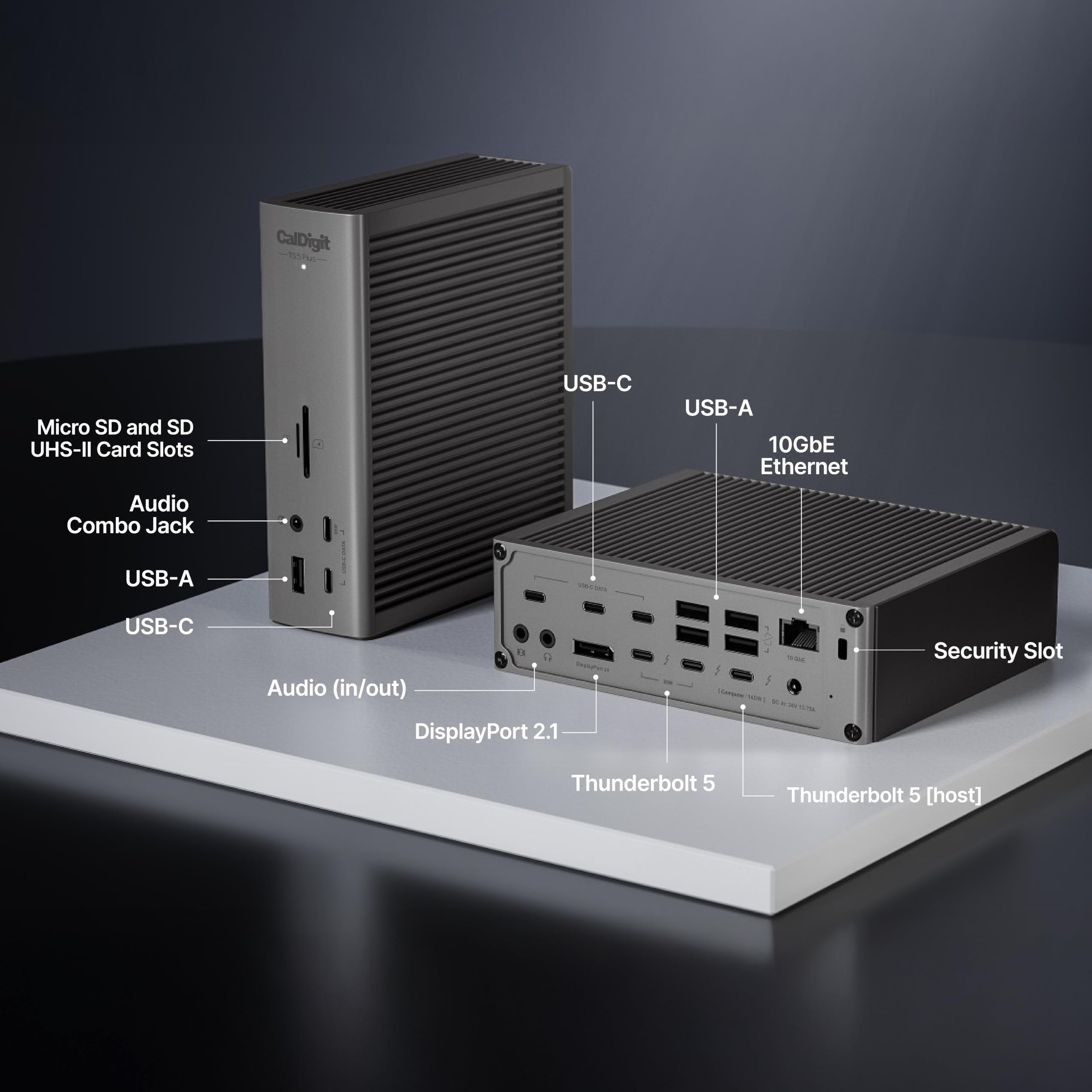 CalDigit TS5 Plus - Thunderbolt 5 Docking Station, 20-Ports, 10GbE
