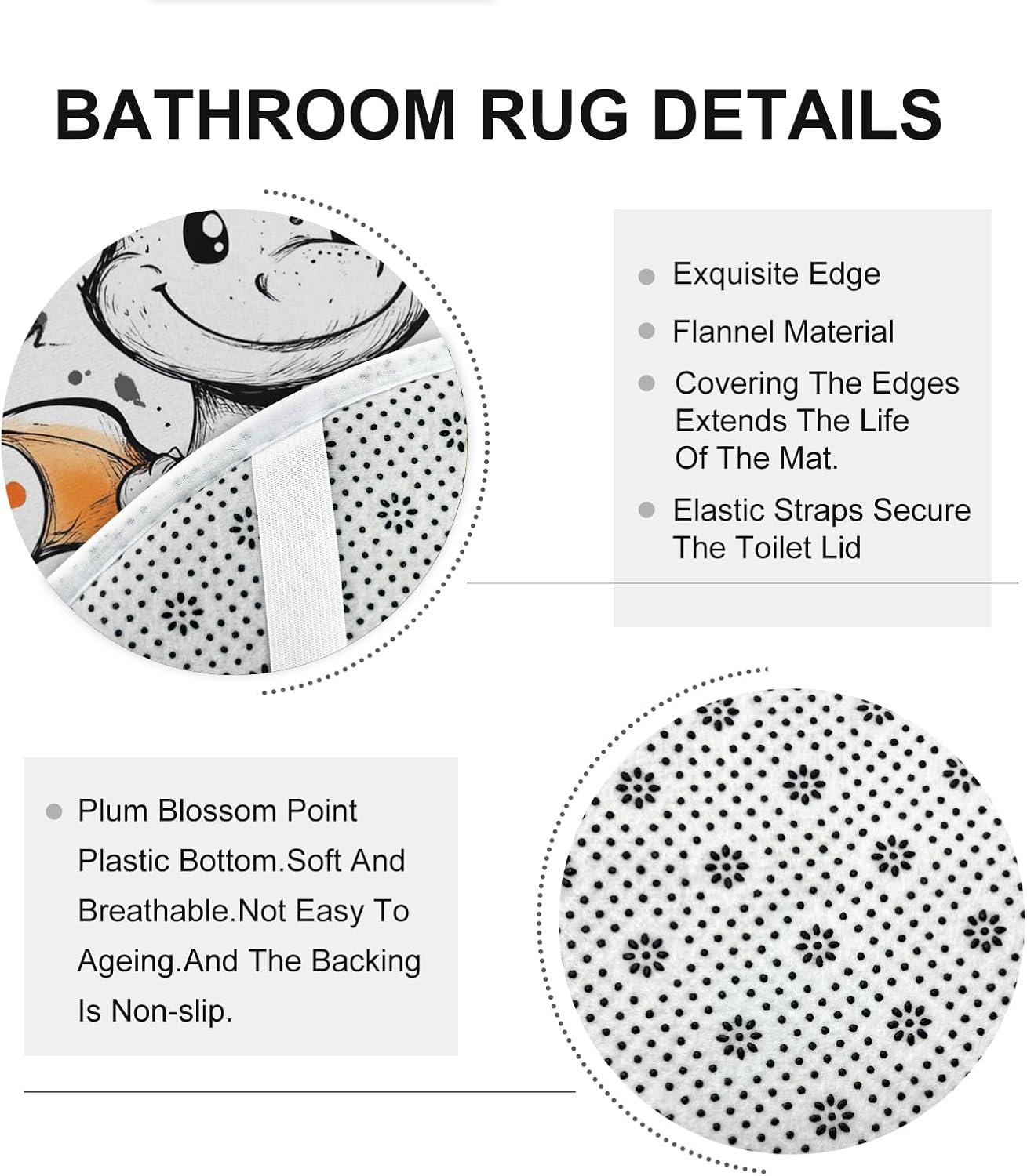 4PCS Cartoon Fall Dragons Bathroom Accessory Sets with Non-Slip Rug, U Shape and Toilet Lid Cover Mat, Autumn Kid Harvest Bathroom Fabric Decor-72''x72''