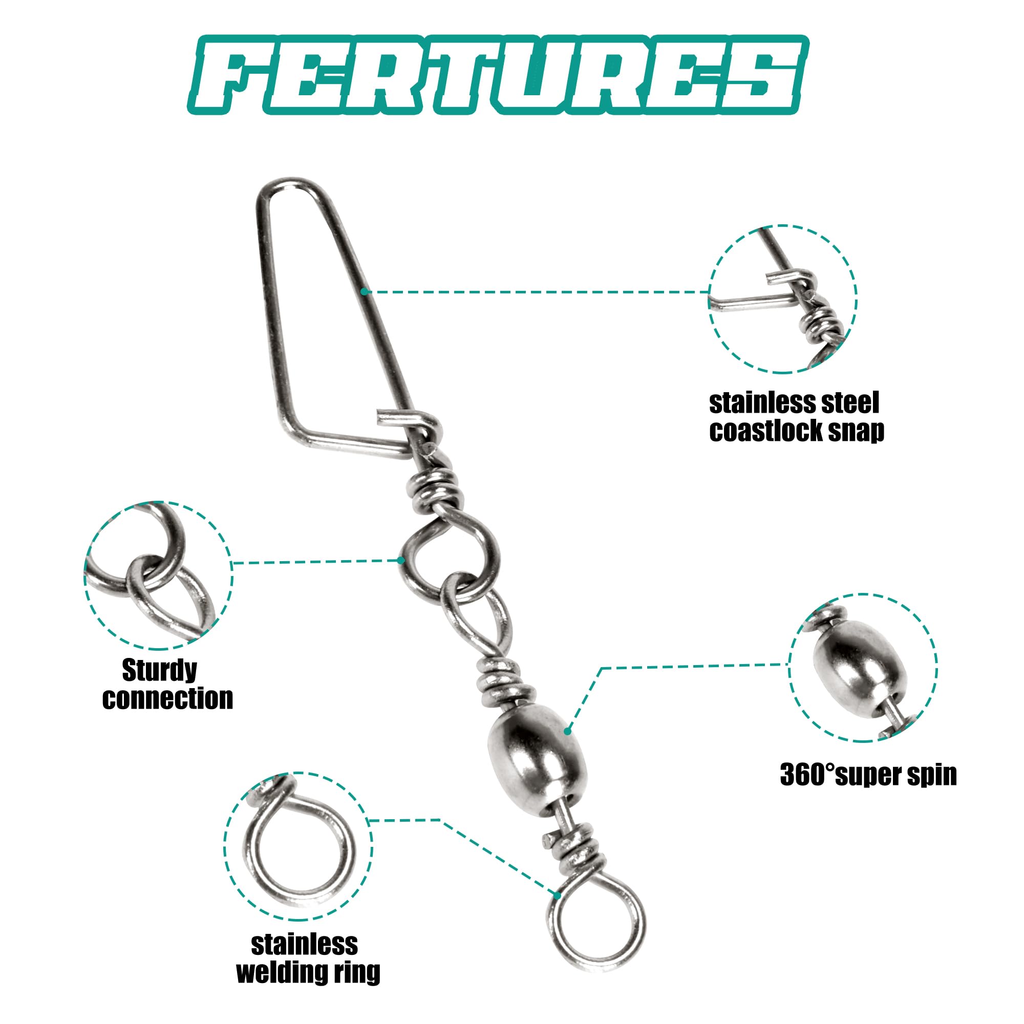 150PCS Fishing Swivels Kit - Tackle Tangling! -3
