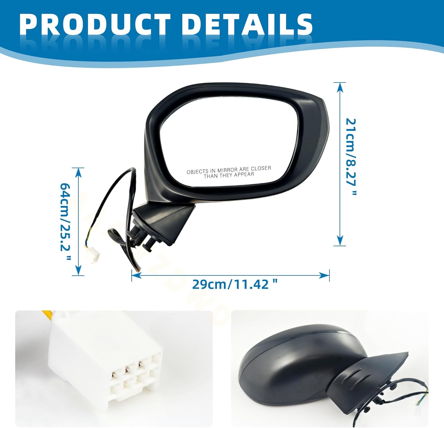 Black Right Passenger Side Mirror Replacement For Honda Civic Sedan/Hatchback 2022 2023 2024 2025 -Non-Heated Manual Black Pearl Right Side Mirror#HO1321350 76208T20A01(3Pins)