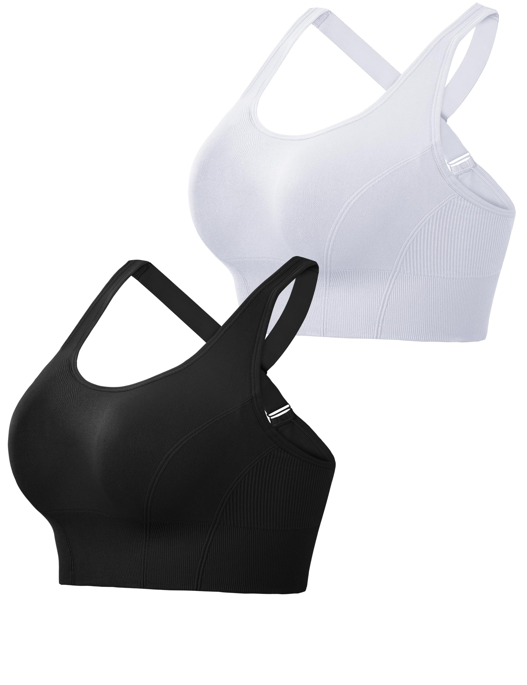 Litherday Damski biustonosz sportowy z wysokim uderzeniem bez fiszbin krzyżowy sportowy top do jogi fitness push up z wyjmowanymi wkładkami S-XXL