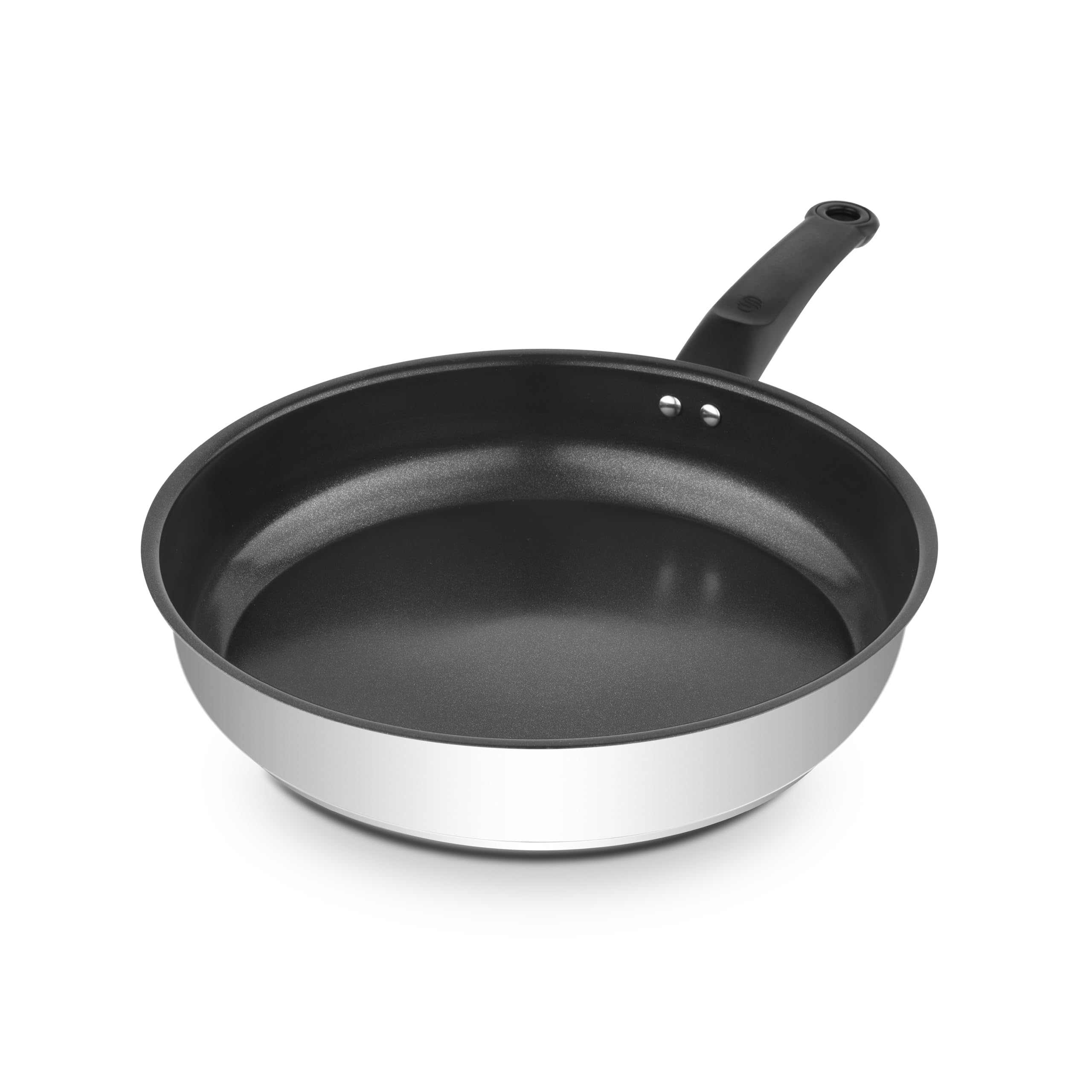 Swan Townhouse 20cm Ceramic Non-Stick Stainless Steel Frying Pan with Staycool Handle, Induction Compatible, Dishwasher Safe, Free from PTFE, PFOA, Lead and Cadmium, SWPS5032SS​