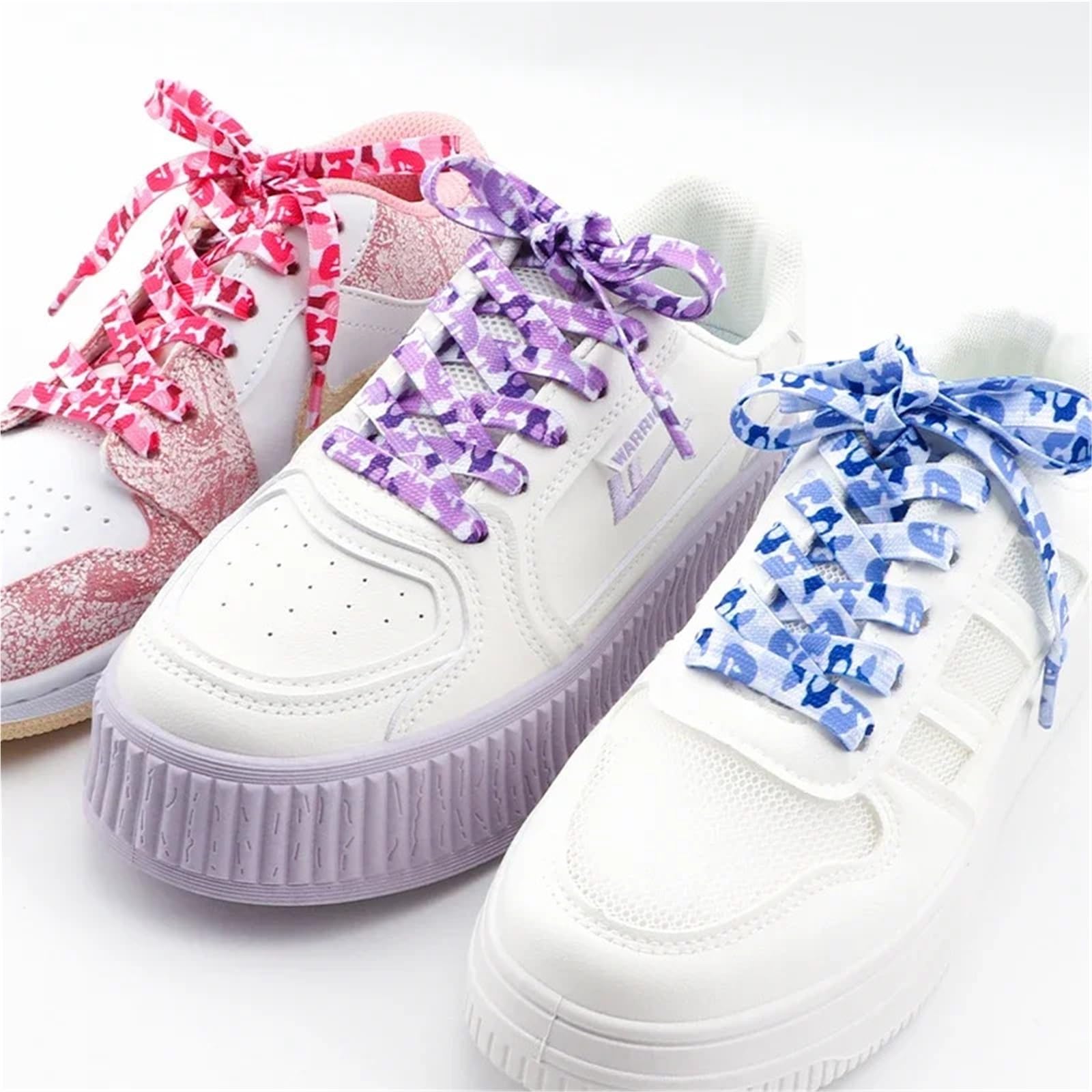 10 Paar bunte Schnürsenkel mit Aufdruck, flache Für Sneaker