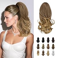 Vista 45 de Sofeiyan - Extensión de cola de caballo de 13.0 pulgadas, rizada y larga, con pinza, extensiones de pelo sintético de aspecto natural para mujer