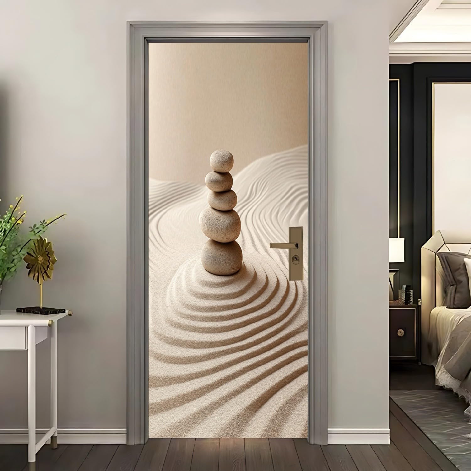 Sticker mural porte 77x200 désert beige poster décoration cuisine chambre