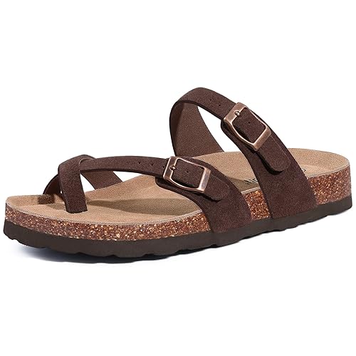 Litfun - Cork Footbed Sandals - 10 - Brown