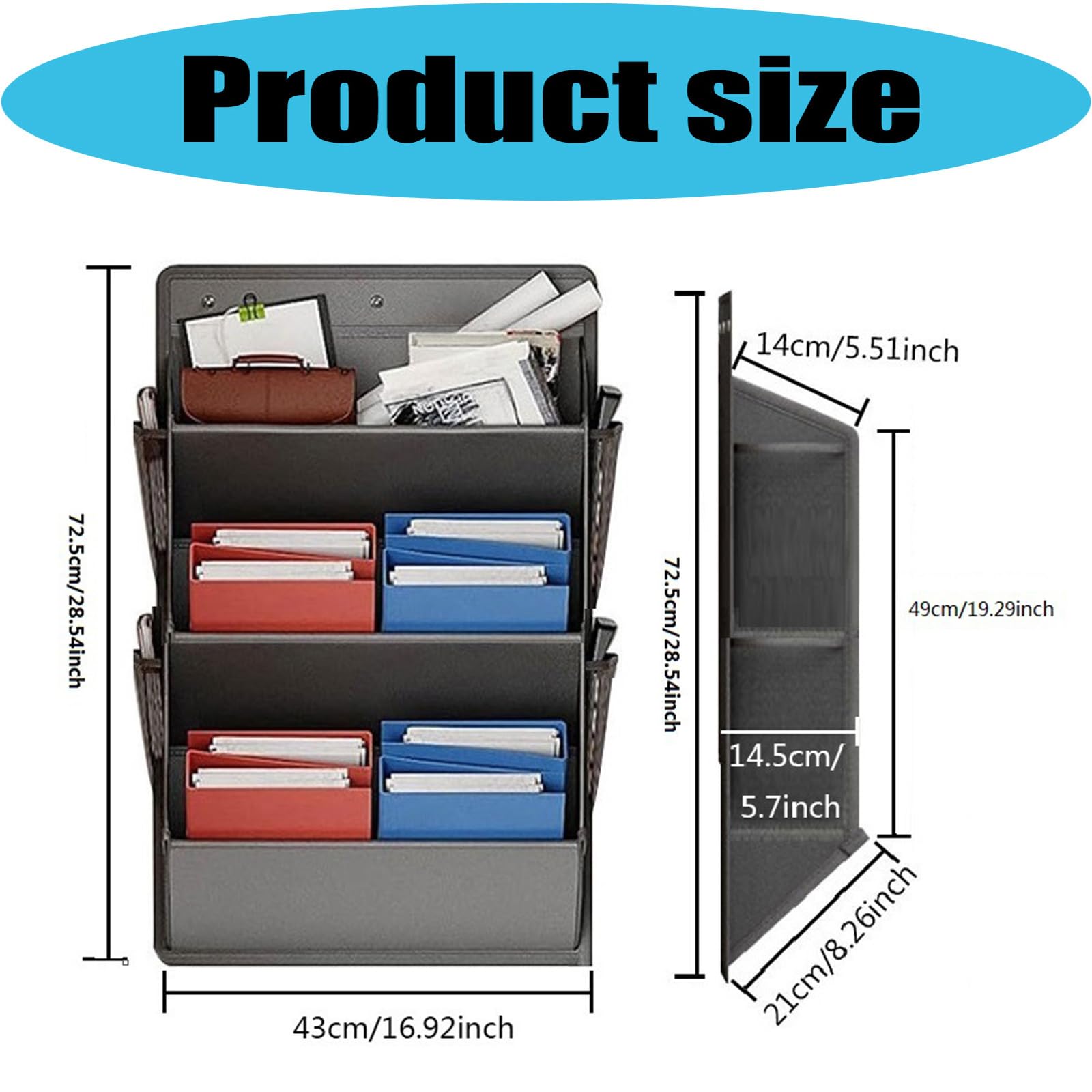 Almacenamiento Trasero de Puerta Flexible con Bolsillos Reforzados para Zapatos, Accesorios y gestión de artículos de Limpieza, Zapatero de Espacio pequeño